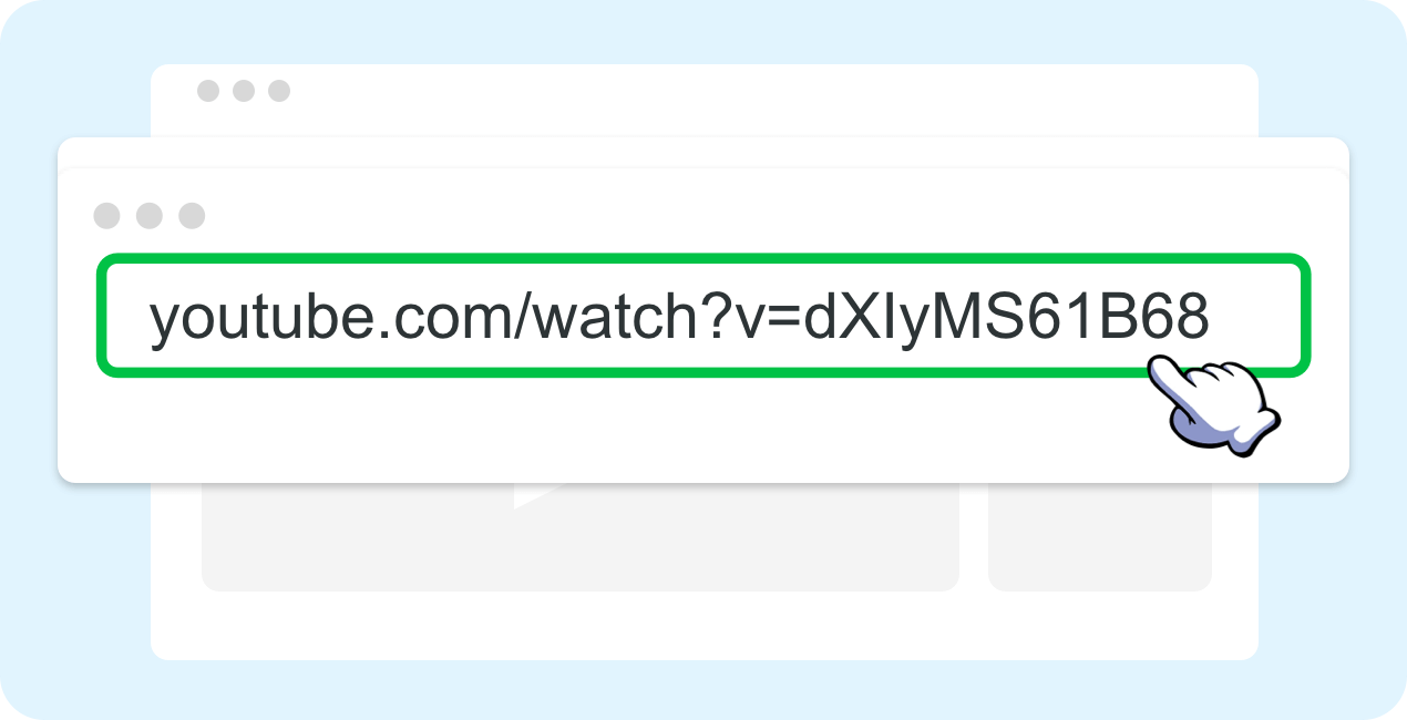 Copia il link video da YouTube